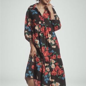 NWT Maeve by Anthropologie The Bettina in Pink Floral Dress